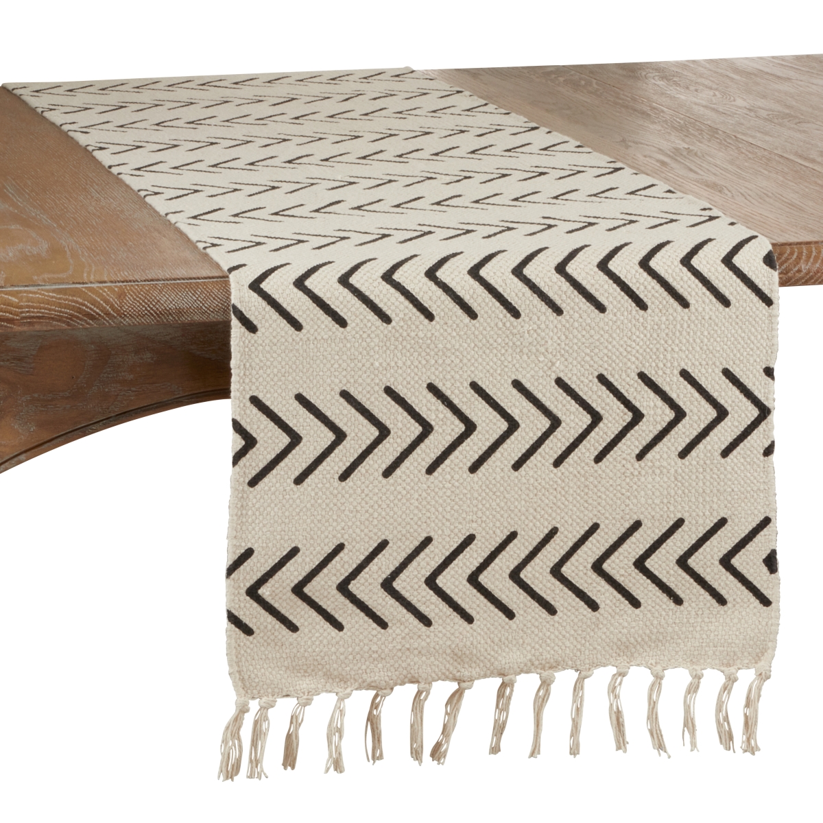 Picture of SARO 1603.N1672B 16 x 72 in. Oblong Chevron Design Table Runner  Natural
