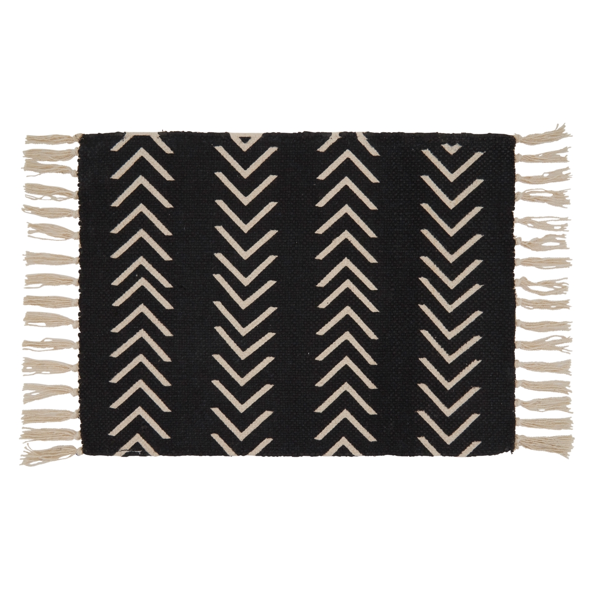 Picture of SARO 1603.BK1420B 14 x 20 in. Oblong Cotton Placemats with Black Chevron Design - Set of 4