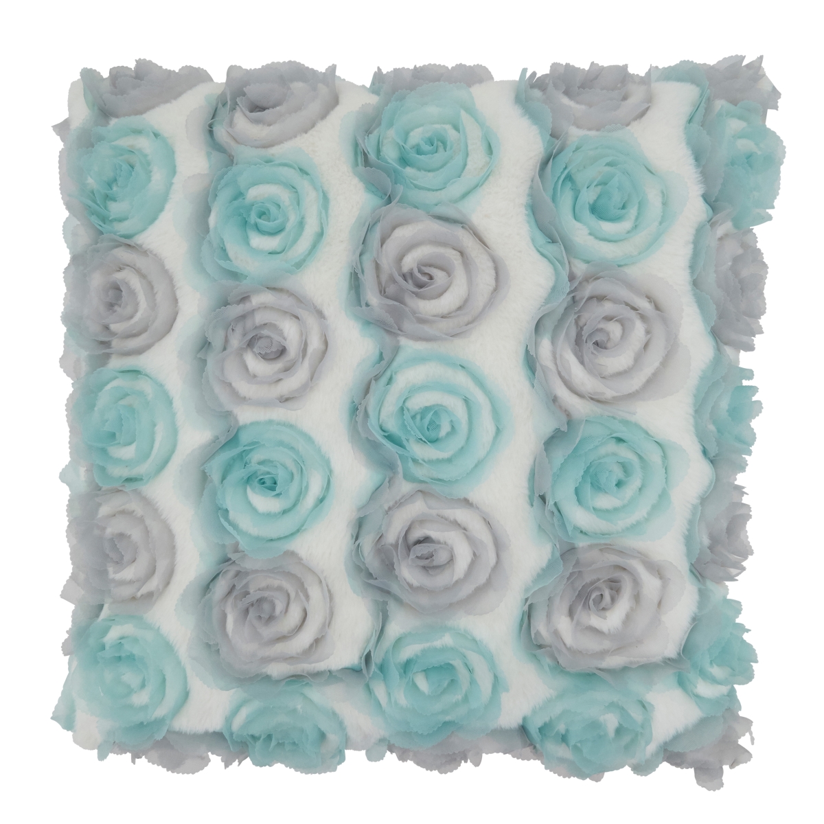 SARO  17 in. Square Down Filled Throw Pillow with Rose Wedding Cake Design  Multi Color