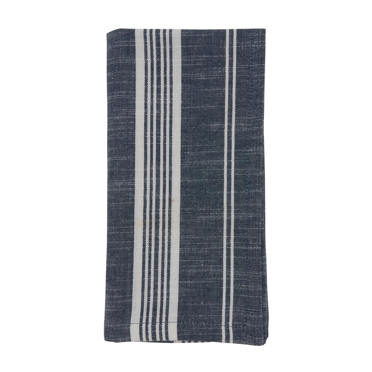Picture of SARO 5618.NB20S 20 in. Square Striped Design Cotton Table Napkins  Navy Blue - Set of 4