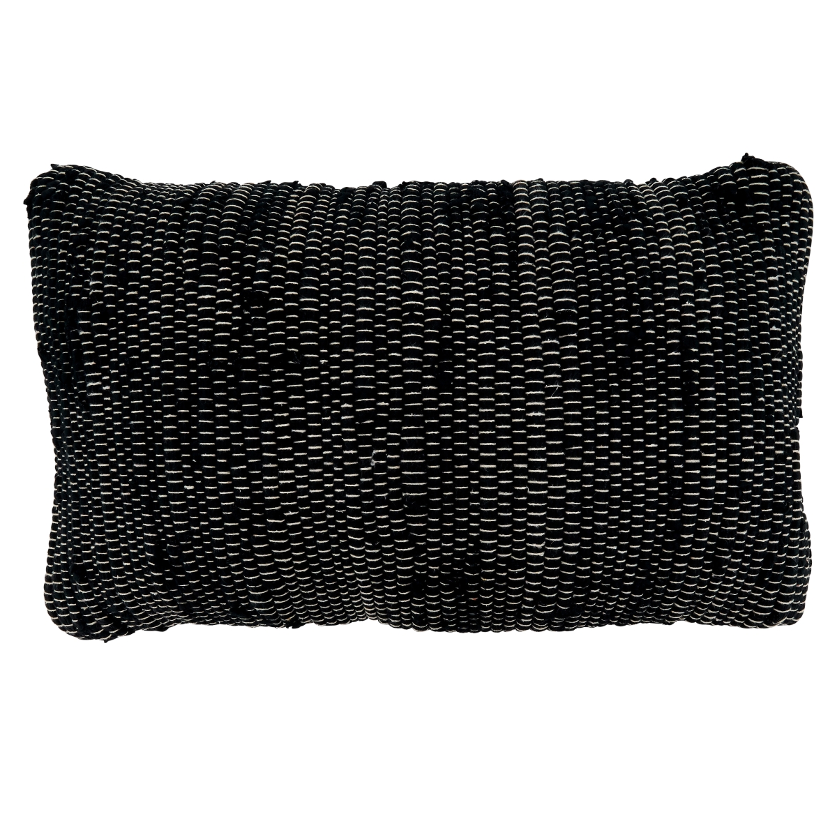SARO 3332.BK1423BC 14 x 23 in. Oblong Throw Pillow Cover with Black Chindi Design