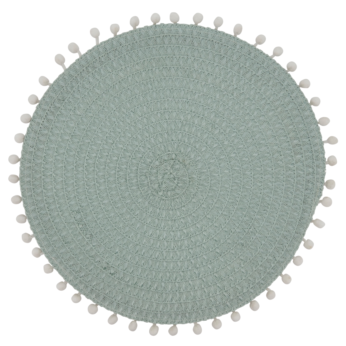 Picture of SARO 2802.MN15R 15 in. Round Pom Pom Design Placemats - Set of 4