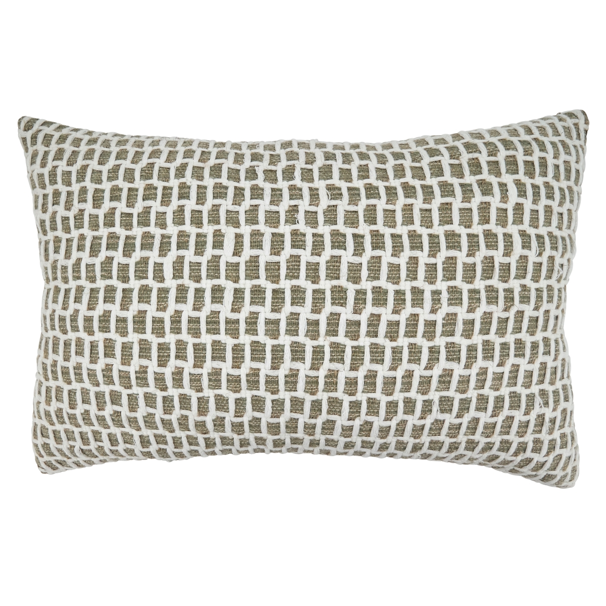 SARO  16 x 24 in. Oblong Down-Filled Throw Pillow with Net Design