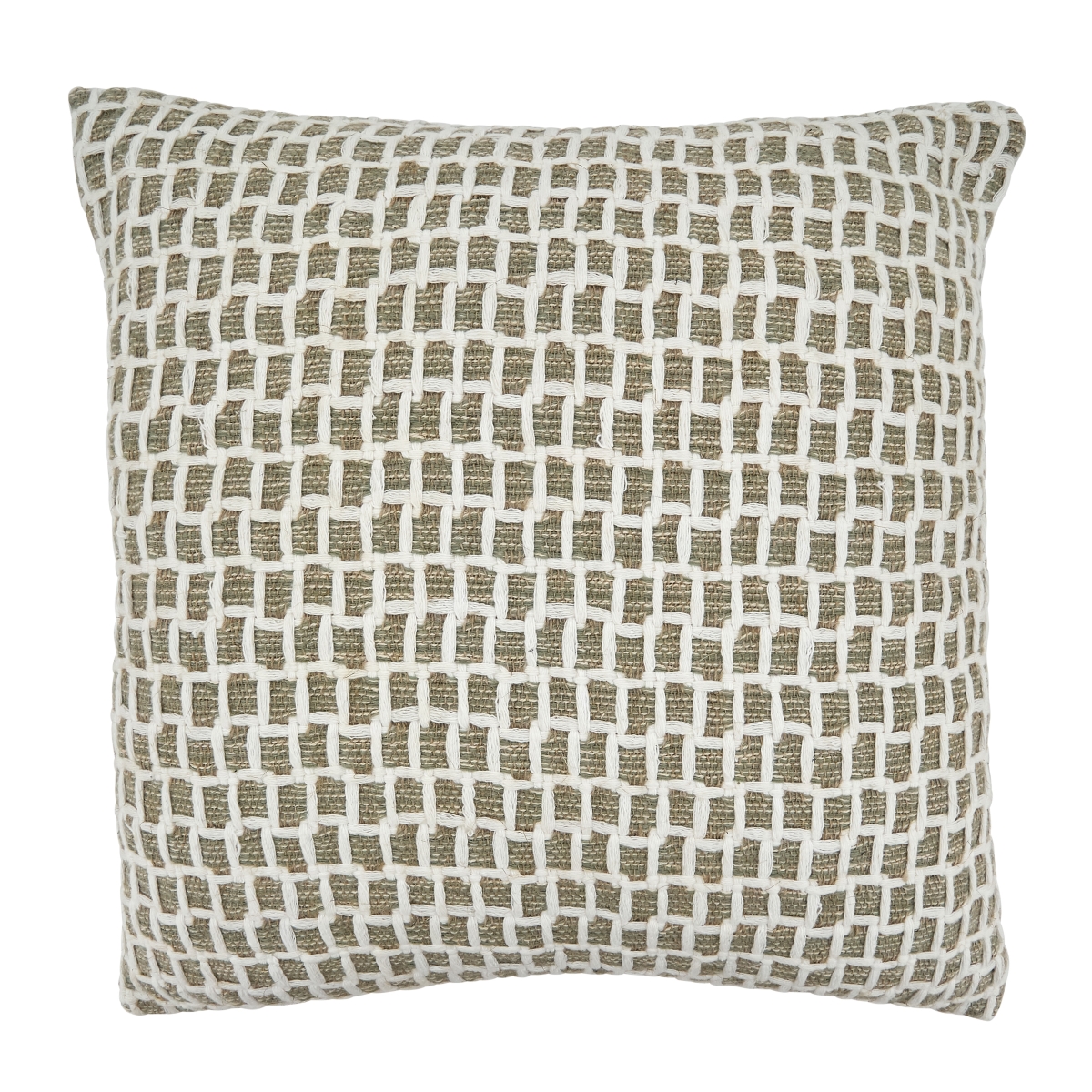 SARO  20 in. Square Throw Pillow Cover with Net Design