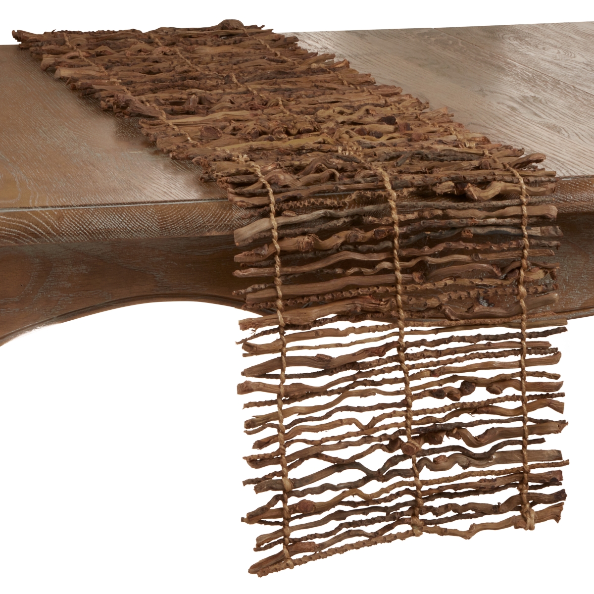 Picture of SARO 4519.N1272B 12 x 72 in. Oblong Twig Design Long Table Runner  Natural