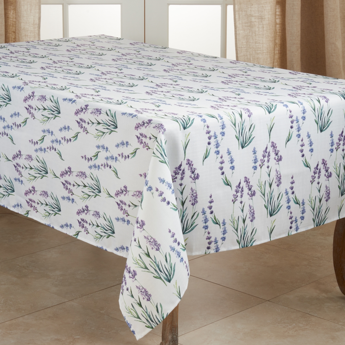 Picture of SARO 1127.LV5070B 50 x 70 in. Oblong Lavender Print Tablecloth