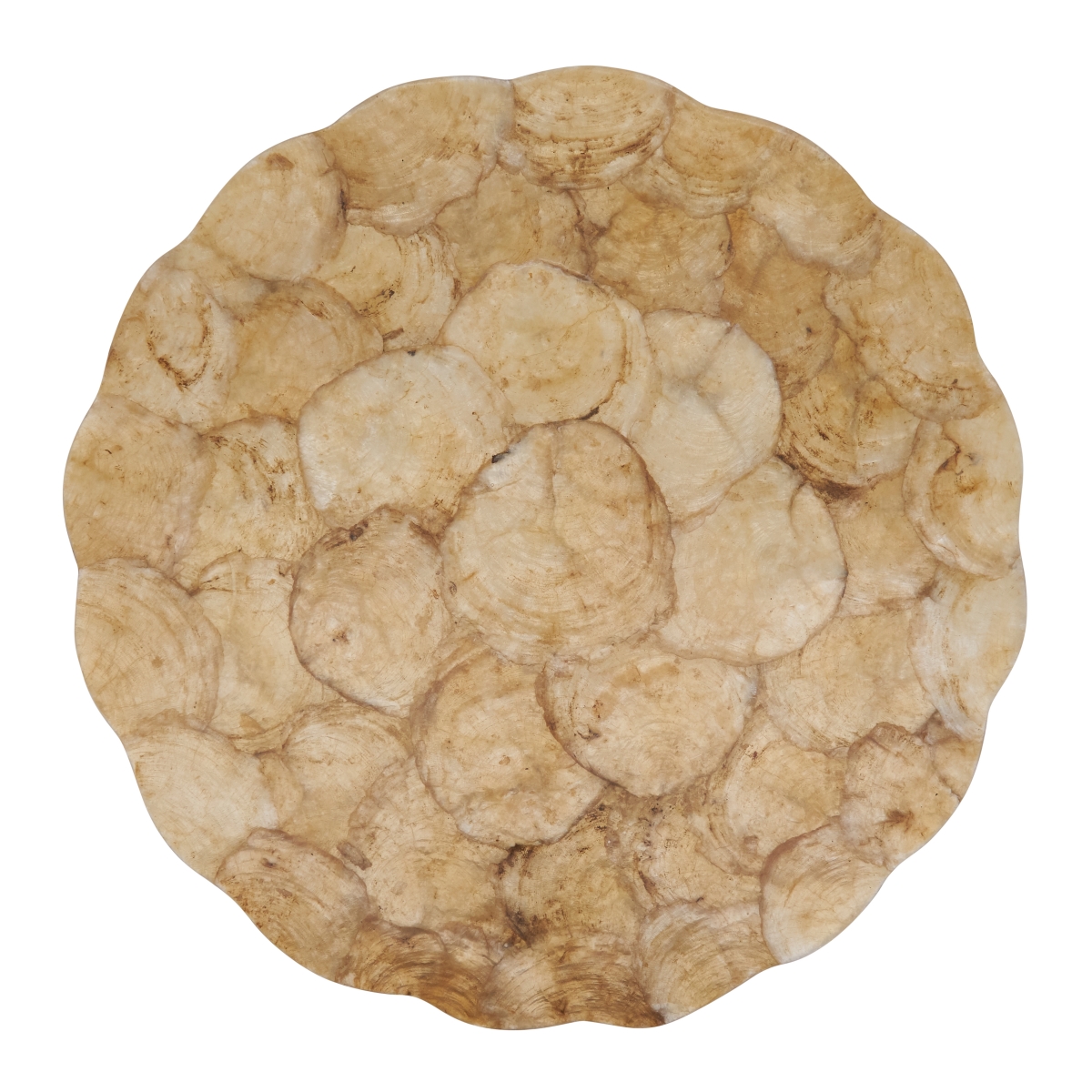 Picture of SARO 1701.CH15R 15 in. Round Capiz Placemats with Scalloped Design - Set of 4