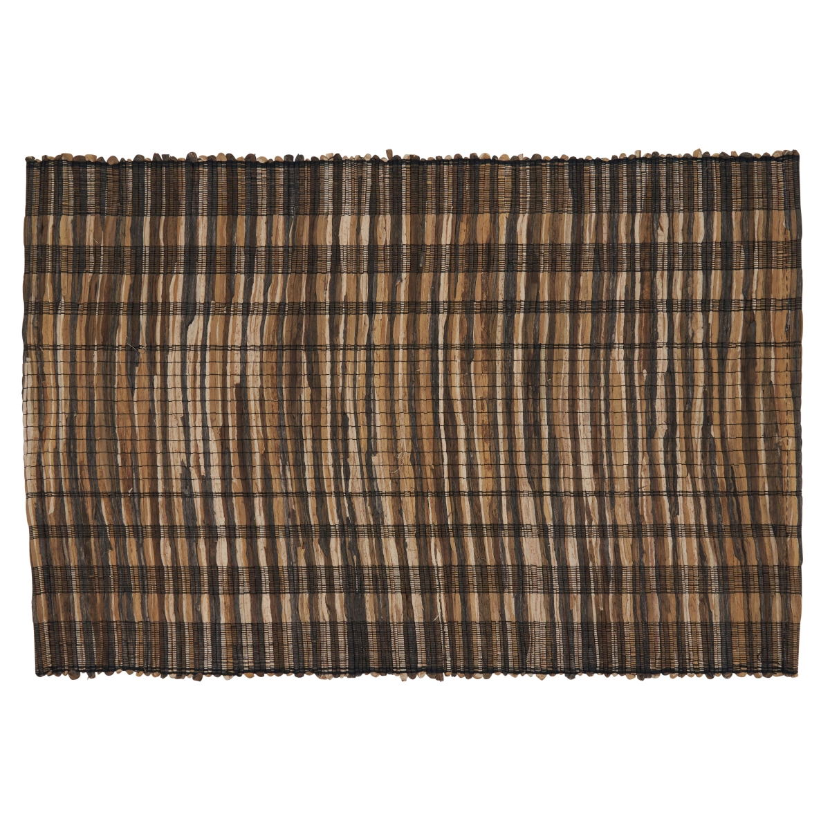 Picture of SARO 1702.BK1420B 14 x 20 in. Oblong Water Hyacinth Placemats with Black Striped Design - Set of 4