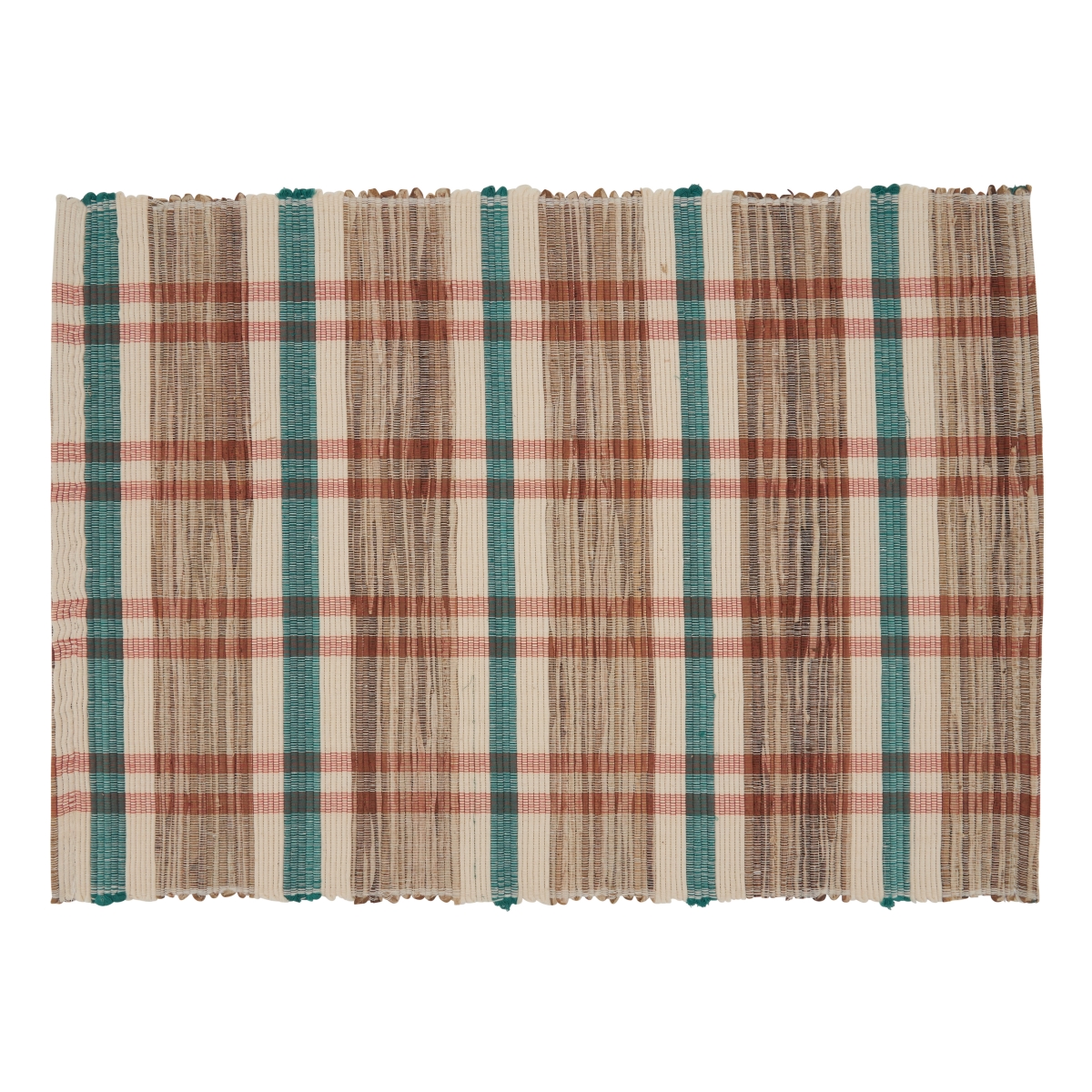 Picture of SARO 805.M1420B 14 x 20 in. Oblong Water Hyacinth Placemats with Plaid Woven Design - Set of 4
