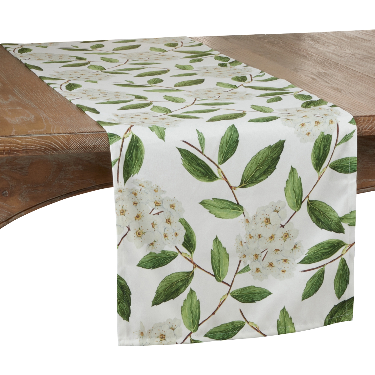 Picture of SARO 4013.G1672B 16 x 72 in. Oblong Floral Design Table Runner  Green
