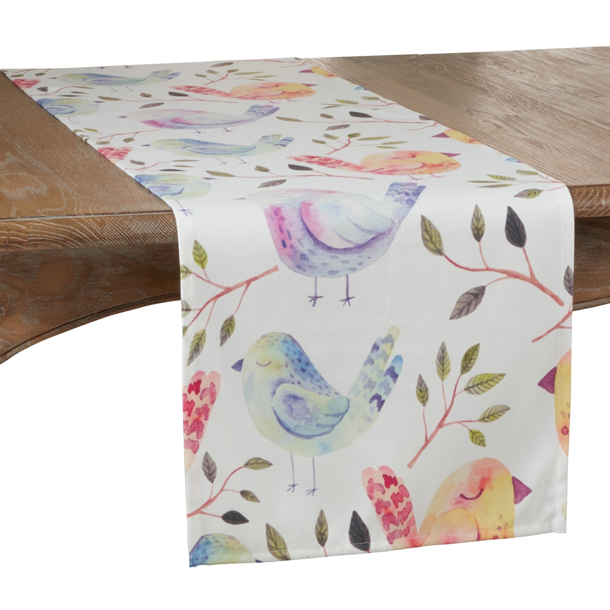 SARO  16 x 72 in. Oblong Table Runner with Flock of Birds Design