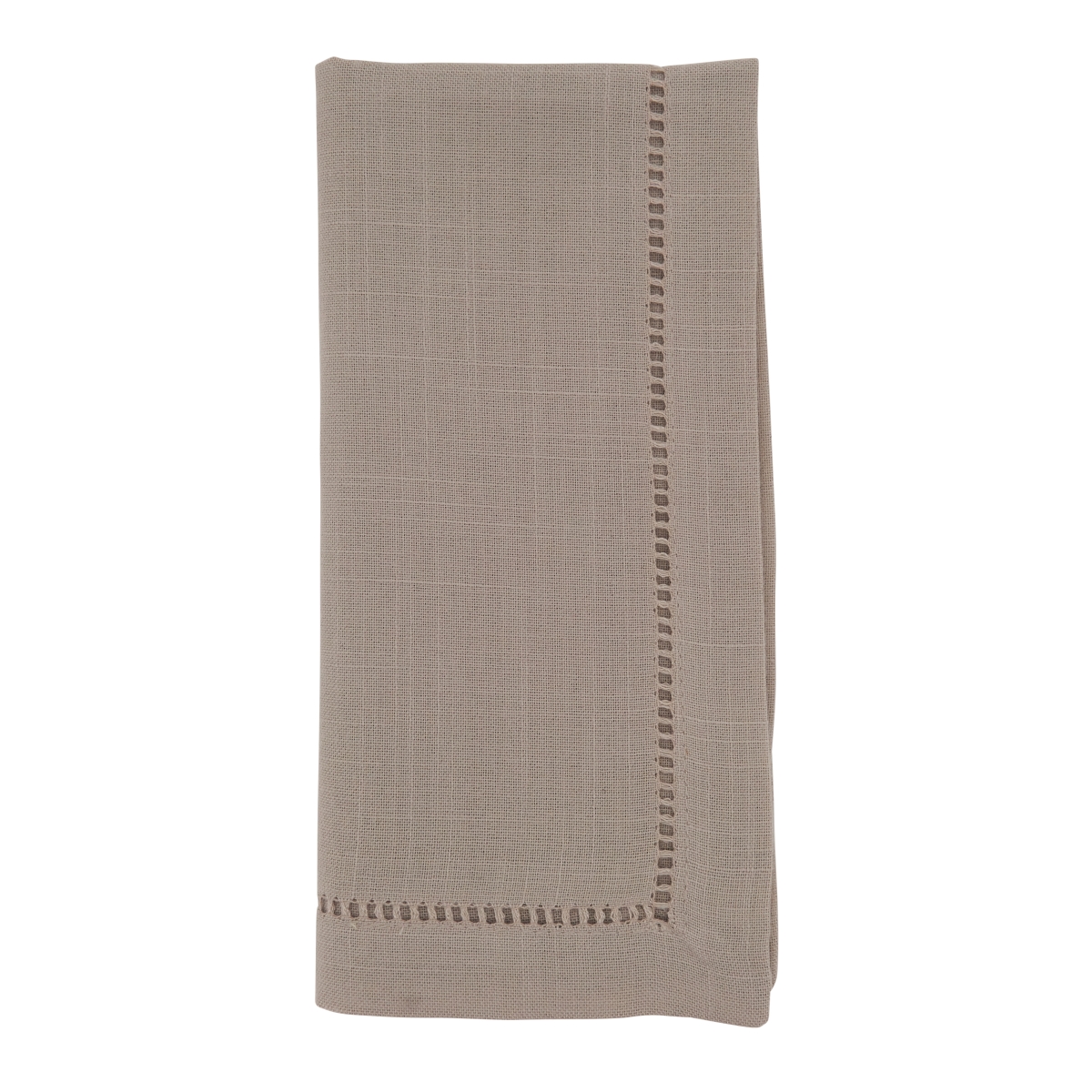 Picture of SARO 6308.T20S 20 in. Square Classic Hemstitch Border Dinner Napkin  Tan - Set of 12
