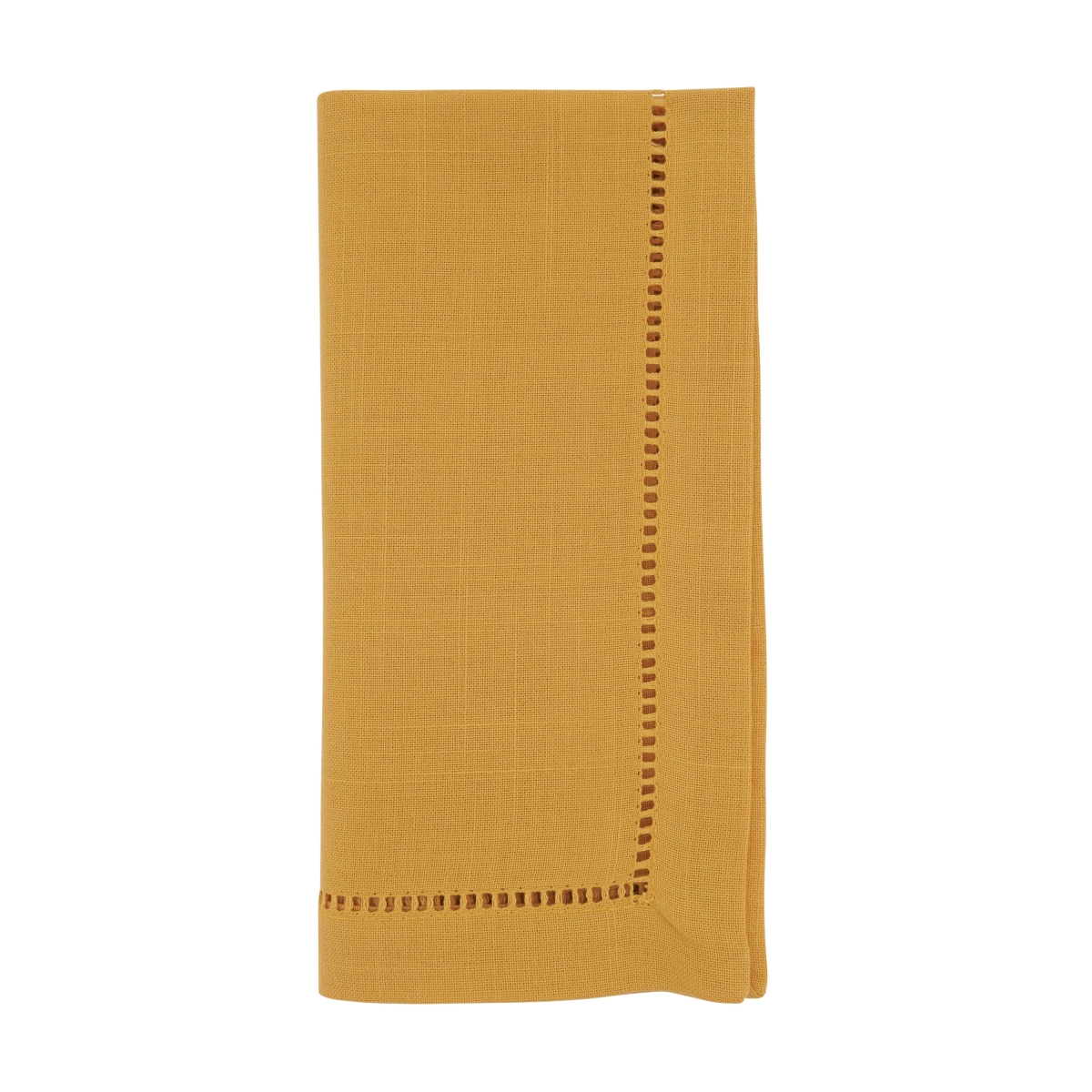 Picture of SARO 6316.MU20S 20 in. Square Classic Hemstitch Border Dinner Napkin  Mustard - Set of 12