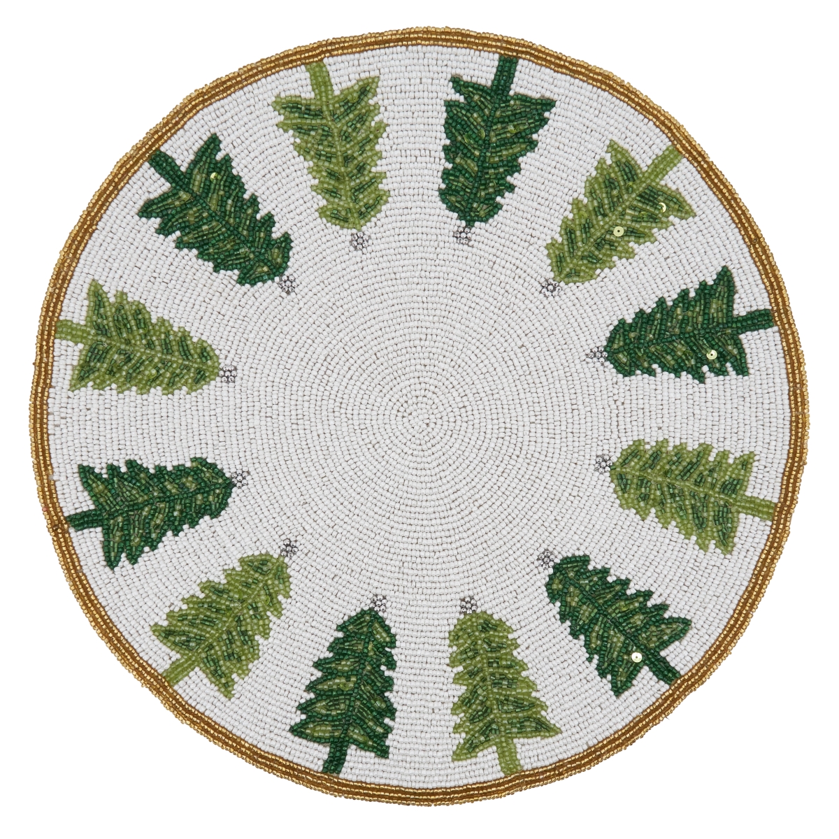 Picture of SARO 2418.WG15R Beaded Placemats with Christmas Tree Design - Set of 4