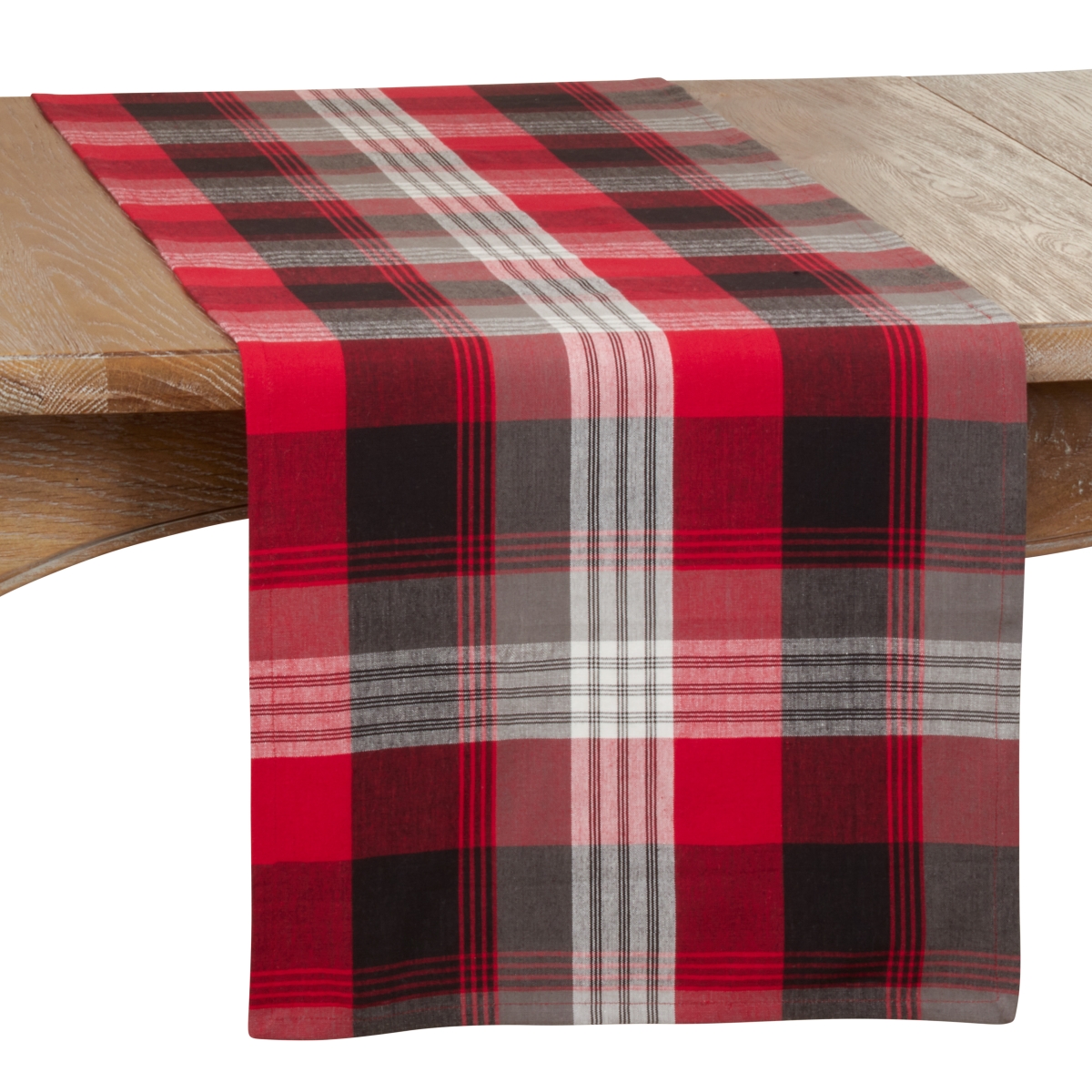 Picture of SARO 3550.R1672B Plaid Design Cotton Table Runner
