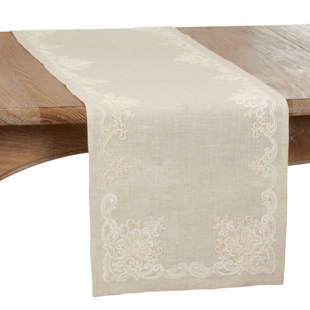 Picture of SARO 9002.N1672B Embroidered Table Runner Rug