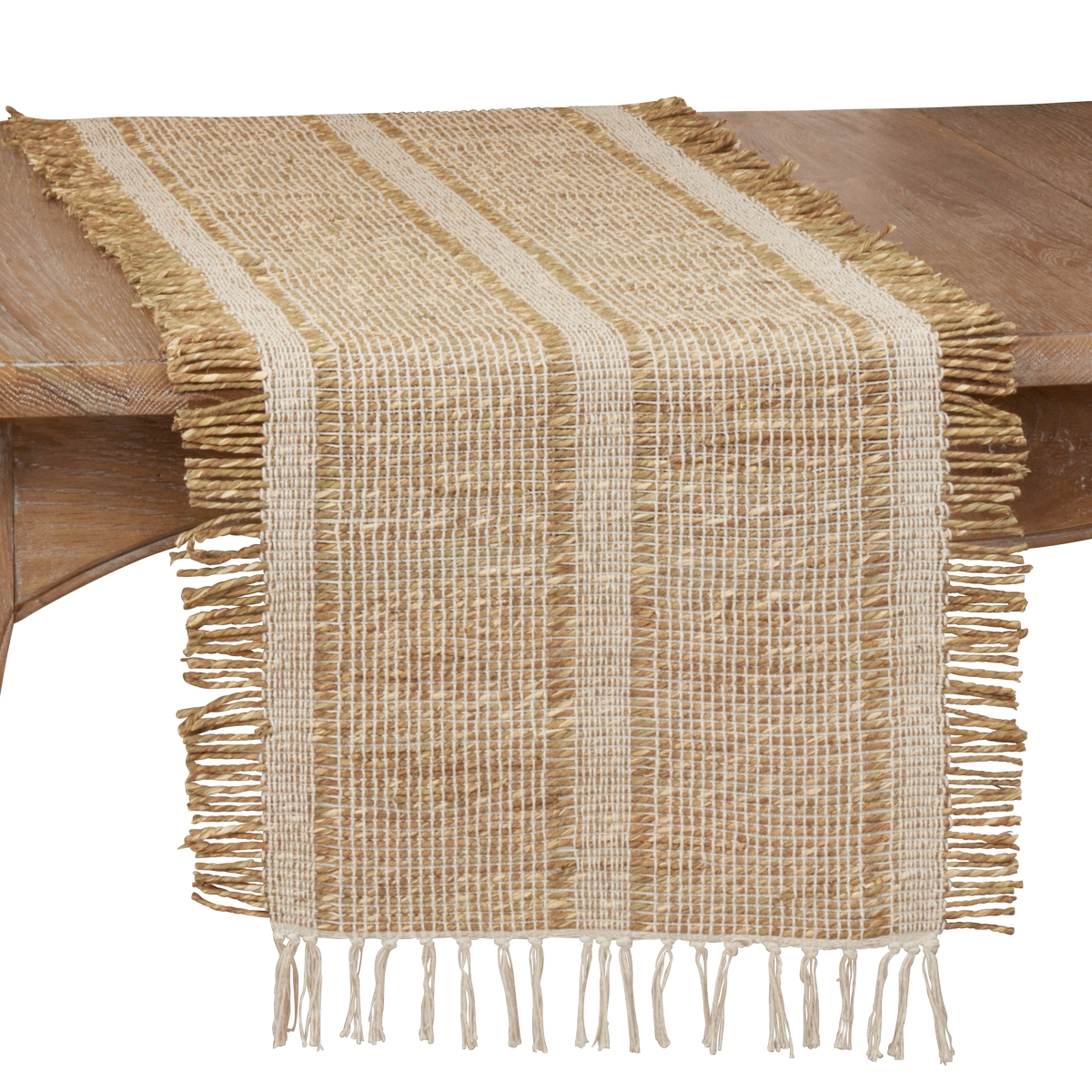 Picture of SARO 848.N1672B Natural Table Runner with Asiatic Grass Design