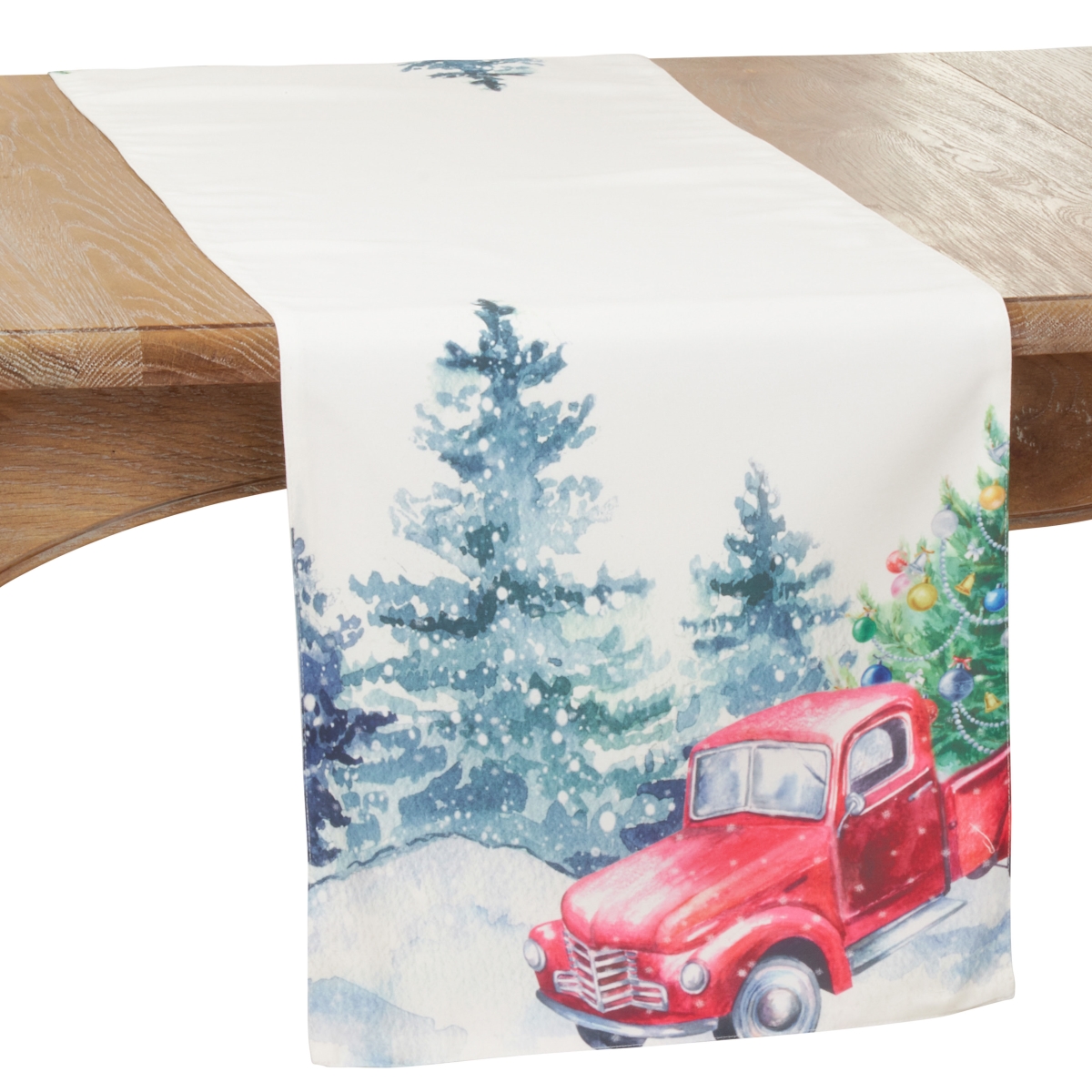 Picture of SARO 2279.M1670B 16 x 70 in. Oblong Multicolor Christmas Truck Table Runner