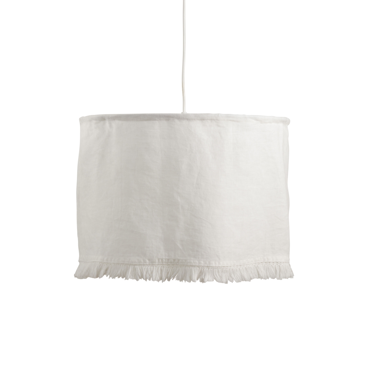 SARO LS1688.I1218 12 x 18 in. Ivory Stonewashed Fringe Lamp Shade