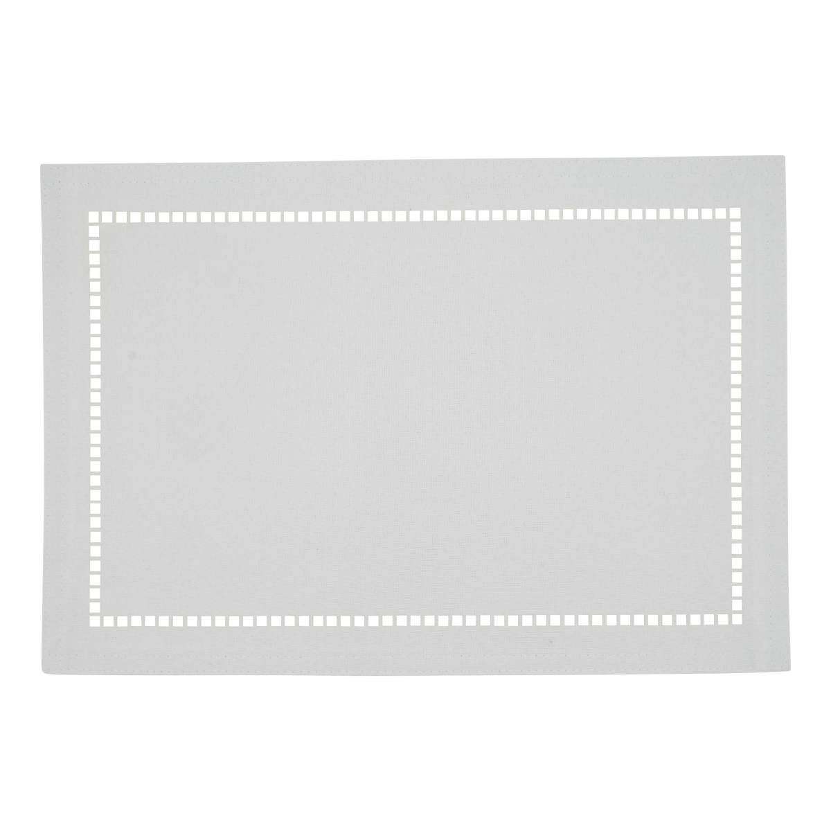 Picture of SARO 9738.W1319B 13 x 19 in. Oblong White Laser-Cut Hemstitch Placemats  Set of 4