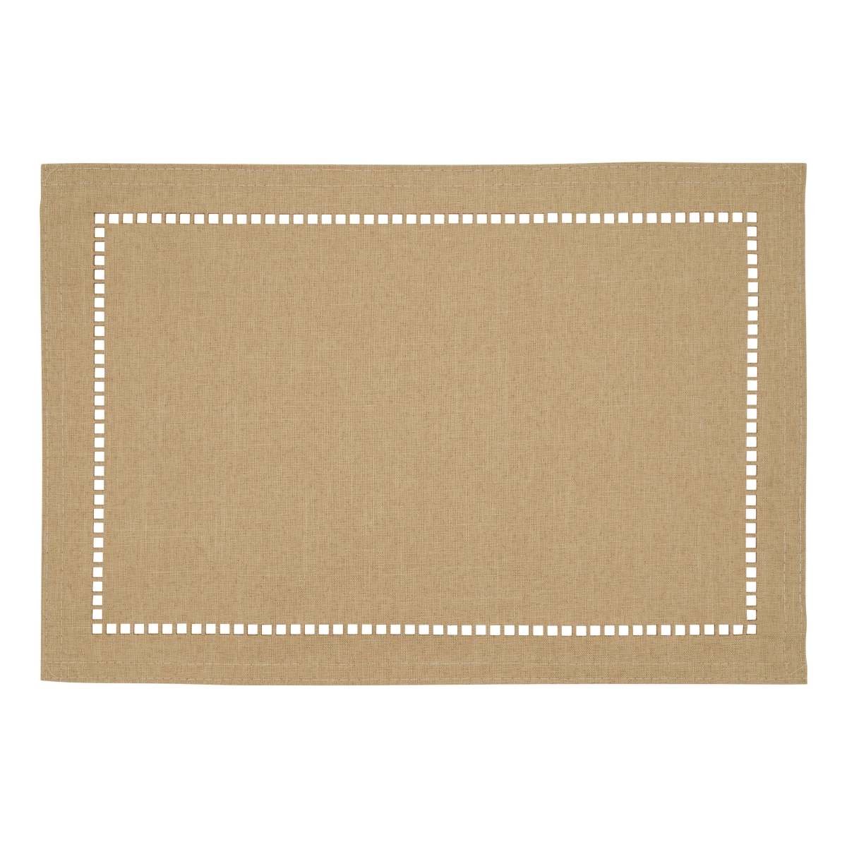 Picture of SARO 9738.N1319B 13 x 19 in. Oblong Natural Laser-Cut Hemstitch Placemats  Set of 4