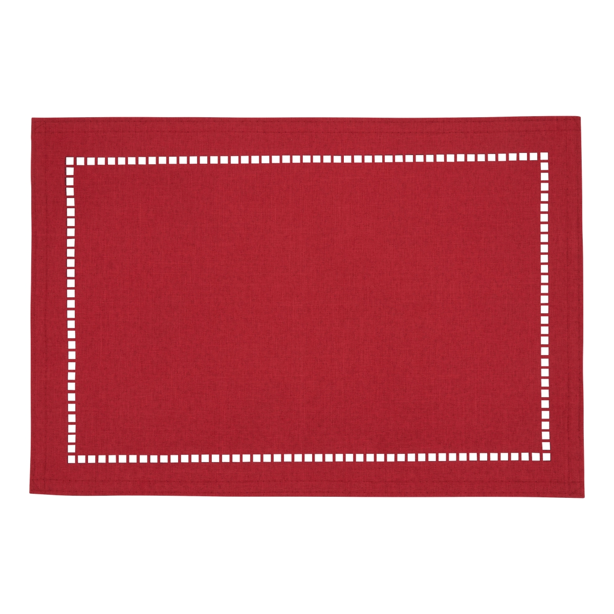 Picture of SARO 9738.R1319B 13 x 19 in. Oblong Red Laser-Cut Hemstitch Placemats  Set of 4