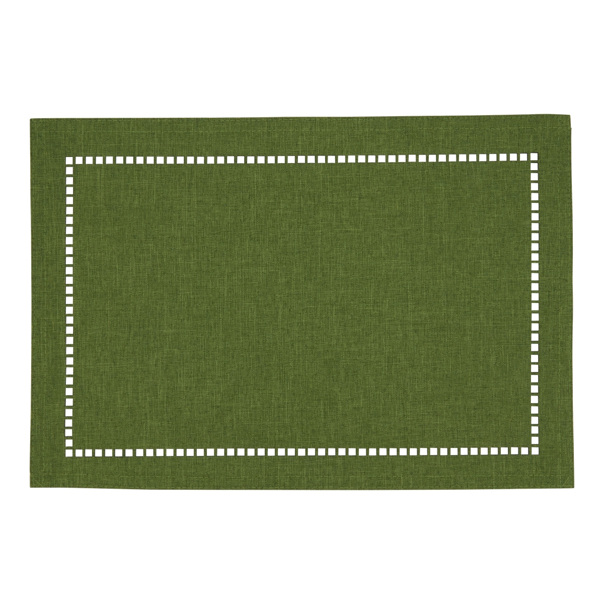 Picture of SARO 9738.G1319B 13 x 19 in. Oblong Green Laser-Cut Hemstitch Placemats  Set of 4