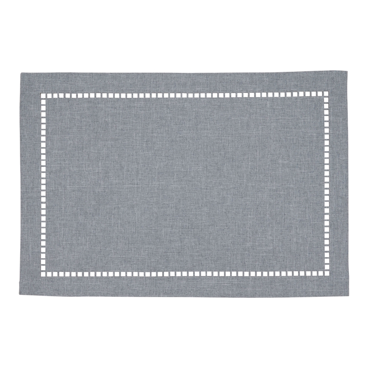Picture of SARO 9738.GY1319B 13 x 19 in. Oblong Gray Laser-Cut Hemstitch Placemats  Set of 4
