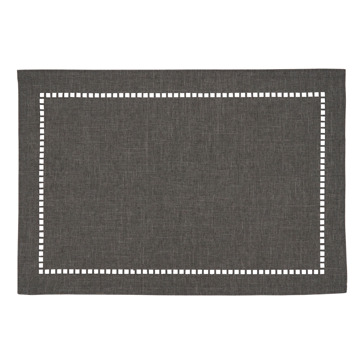 Laser-Cut Hemstitch Placemat - 13"x19" | Charcoal | Oblong | 1 Pc.