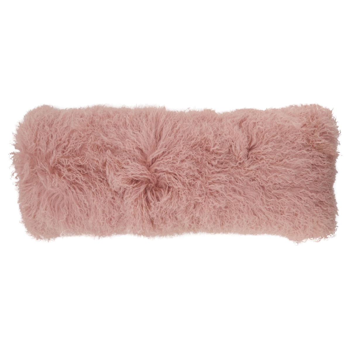Picture of SARO 3564.RS1436B 14 x 36 in. Oblong Rose Mongolian Lamb Fur Throw Pillow with Poly Filling