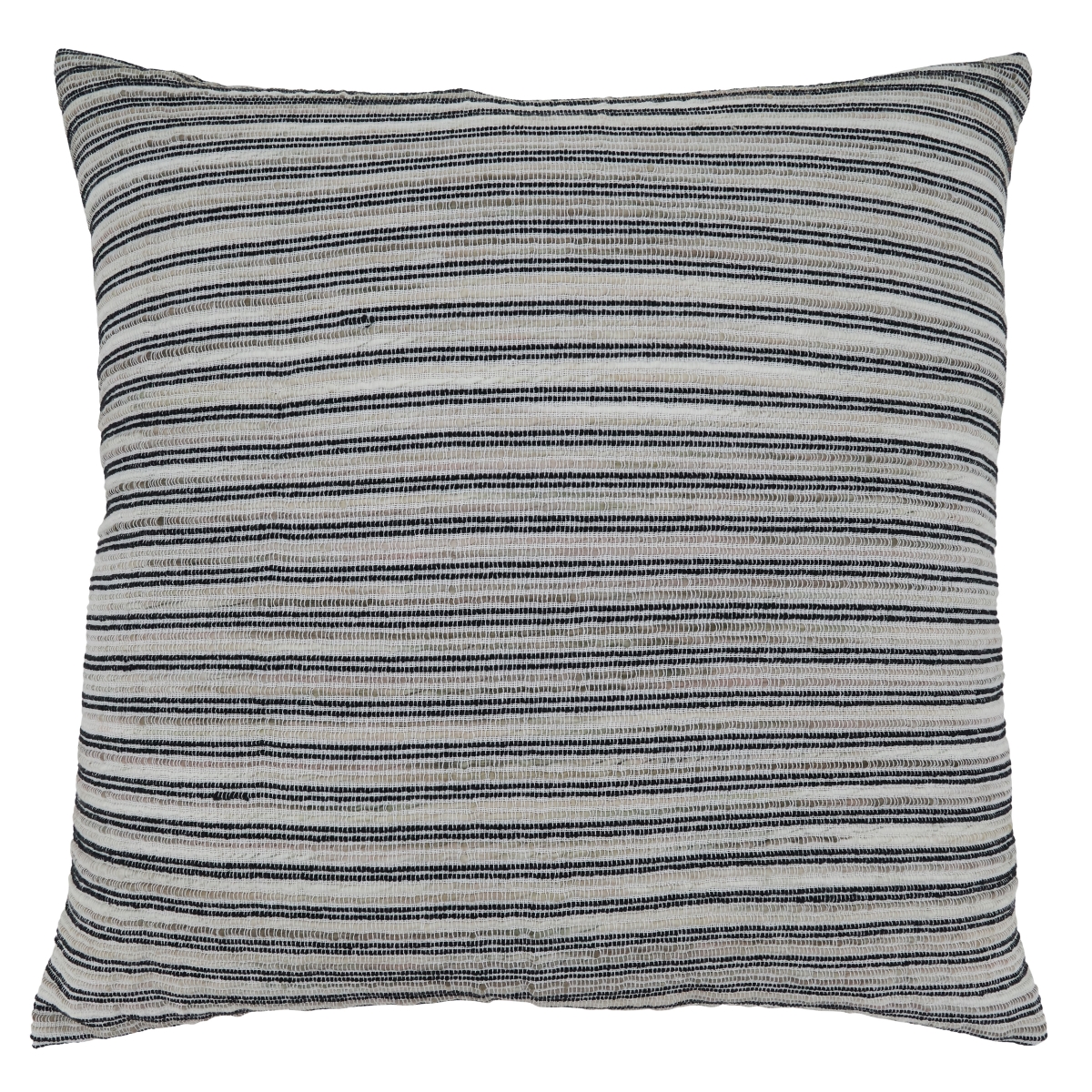 SARO  22 in. Square Black & White Corded Line Design Pillow Cover