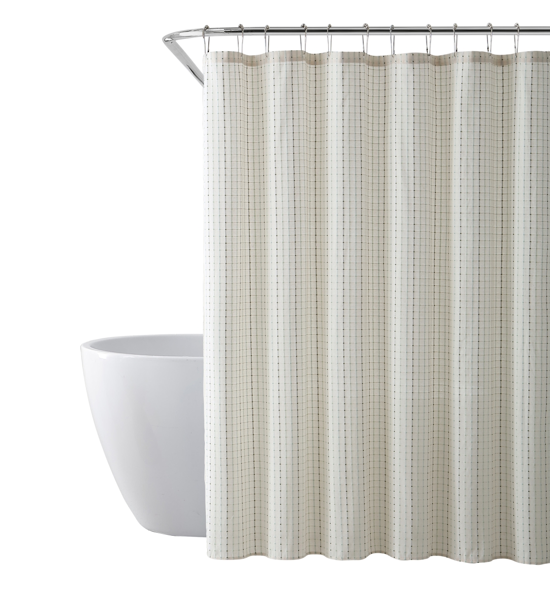SARO SC2136.W7072B Stitched Line Shower Curtain  White