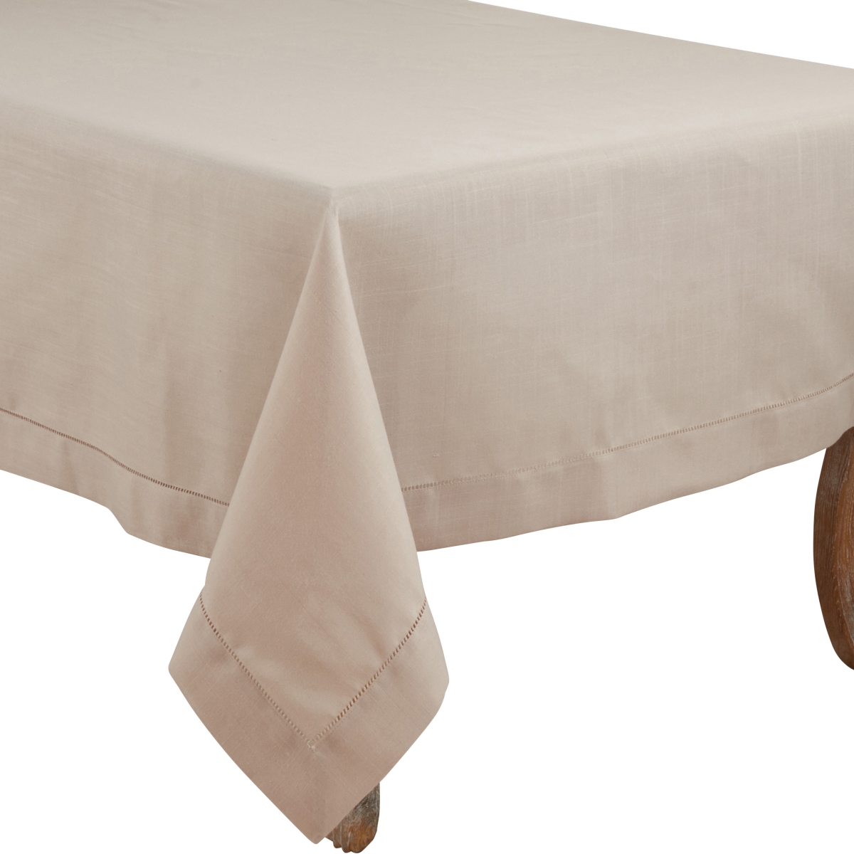 Picture of SARO 6308.T60S 60 x 60 in. Rochester Collection Tablecloth with Hemstitched Border  Taupe