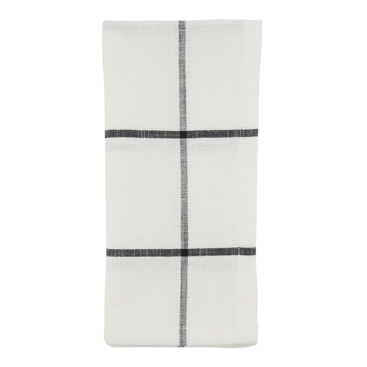Picture of SARO 389.W20S Windowpane Plaid Table Napkins  White - Set of 4