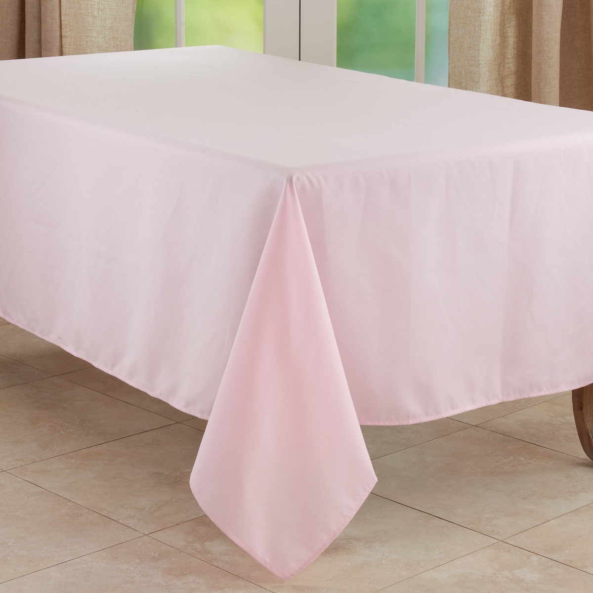 Picture of Saro 321.P65104B 65 x 104 in. Casual Design Everyday Oblong Tablecloth, Pink