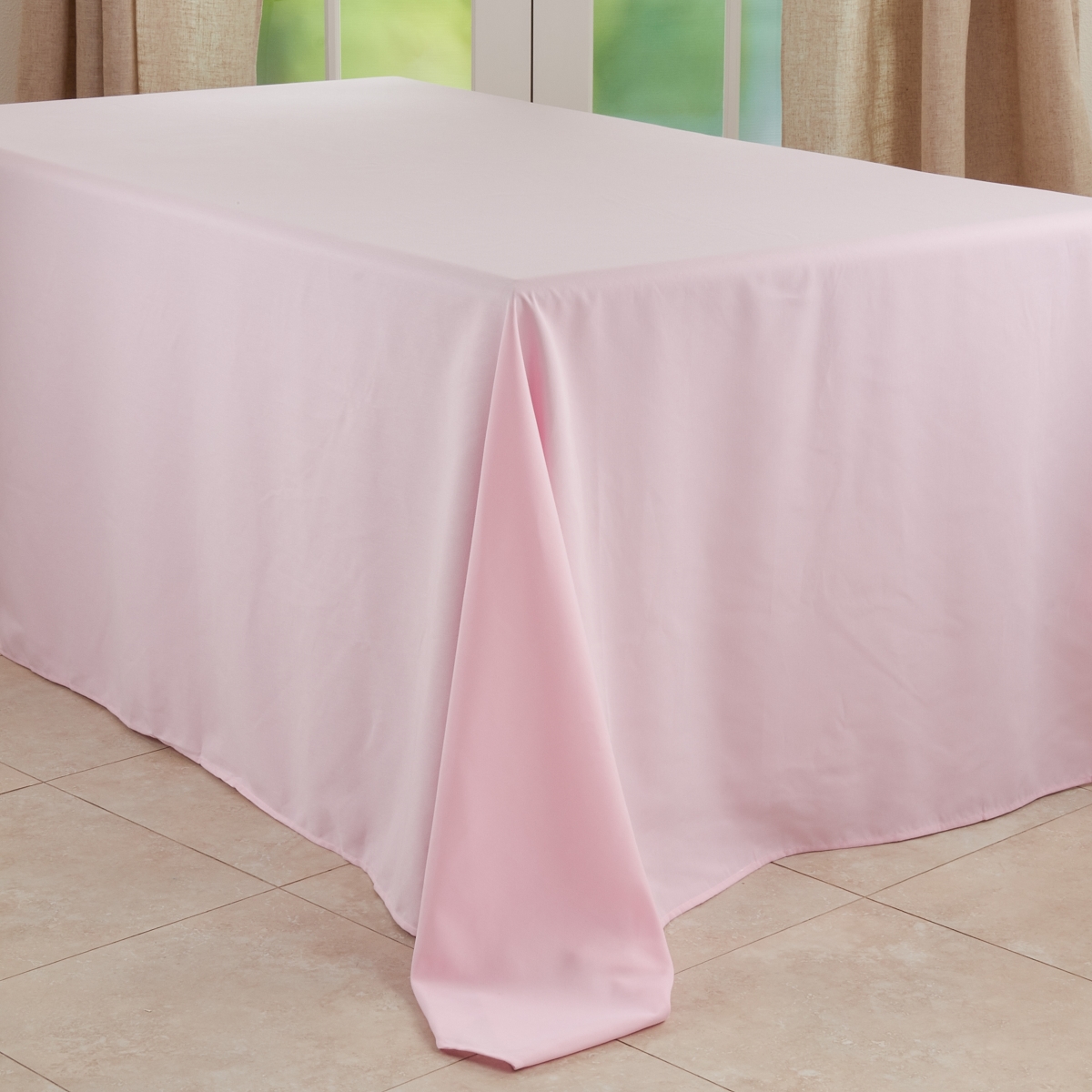 Picture of Saro 321.P90156B 90 x 156 in. Casual Design Everyday Oblong Tablecloth, Pink