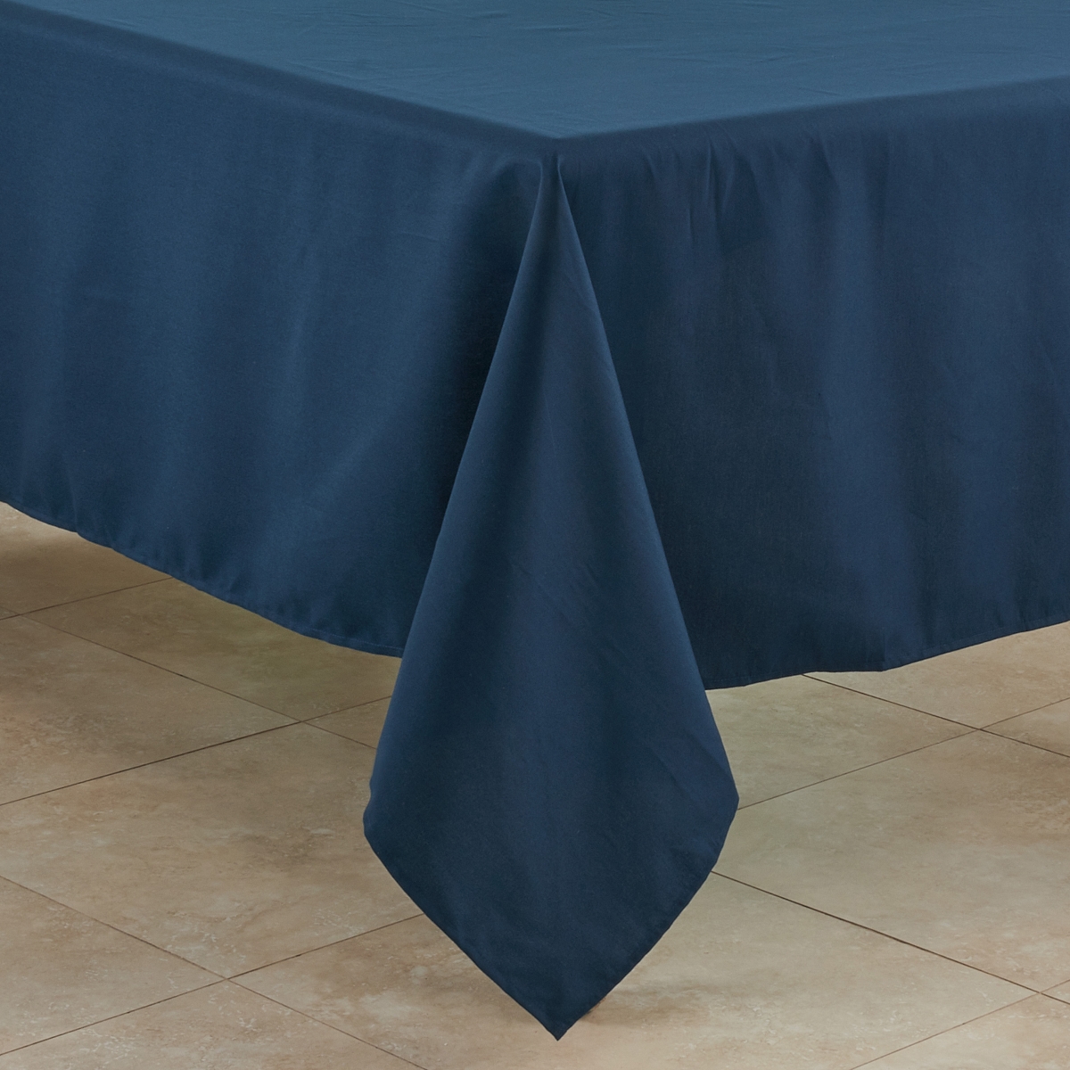 72 in. Casual Design Everyday Square Tablecloth, Navy Blue