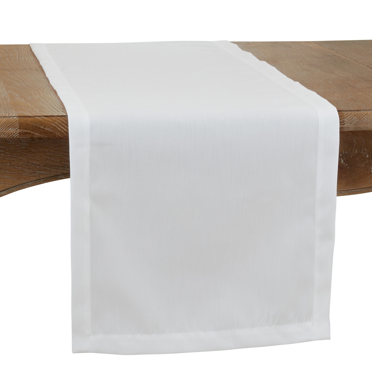Picture of Saro 321.W1672B 16 x 72 in. Casual Design Everyday Oblong Table Runner, White