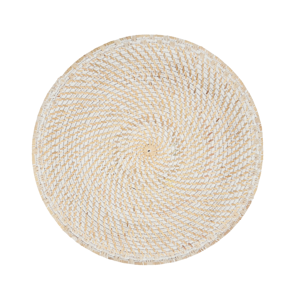 Picture of SARO 5091.W15R 15 in. Woven Rattan Placemats  White - Round - Set of 4