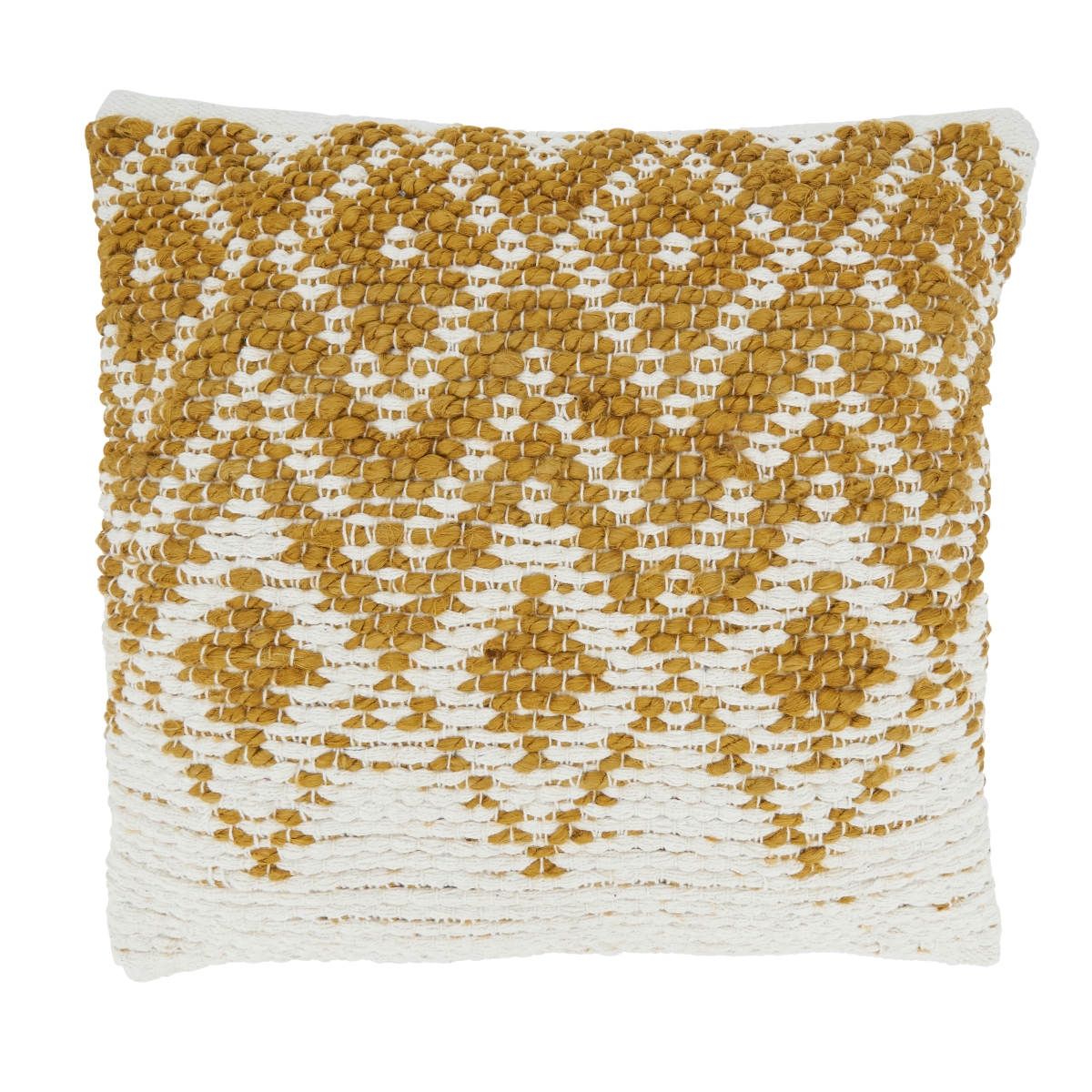 Diamond Woven Square Throw Pillow - Gold - 18 in.
