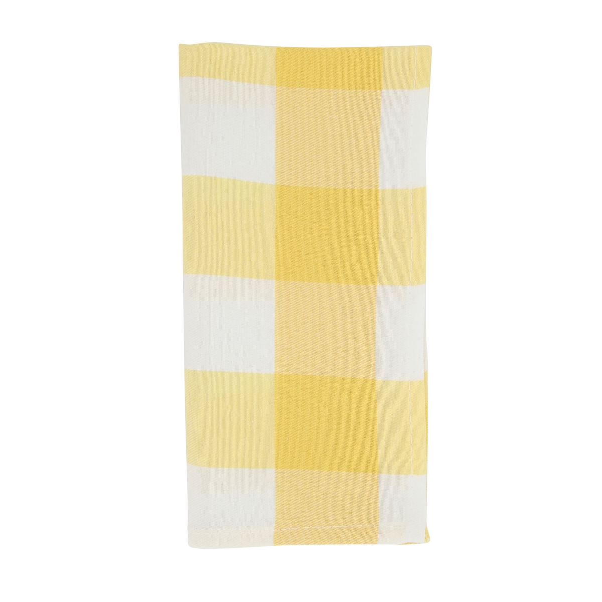 Picture of Saro 5026.Y20S 20 in. Buffalo Plaid Cotton Blend Square Table Napkins, Yellow - Set of 4
