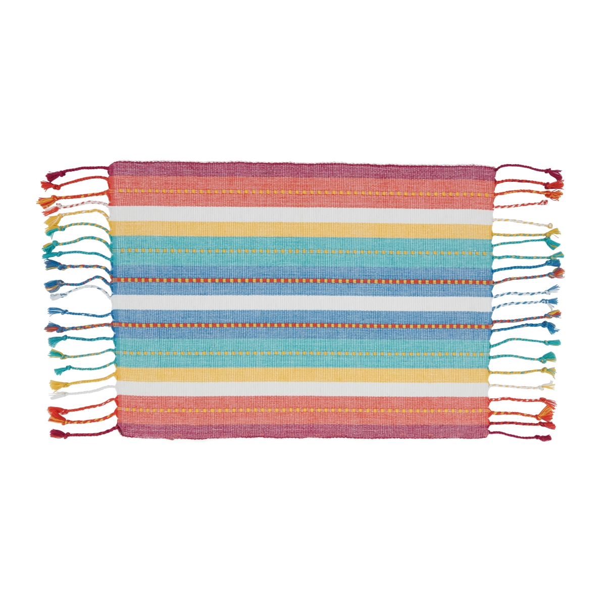 Picture of Saro 2620.M1319B 13 x 19 in. Striped Dobby Oblong Placemats, Multi Color - Set of 4
