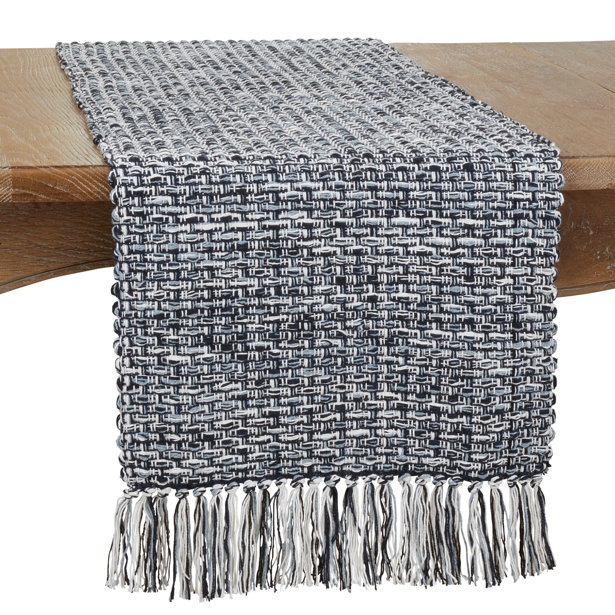 Picture of Saro 821.NB1672B 16 x 72 in. Woven Oblong Table Runner, Navy Blue