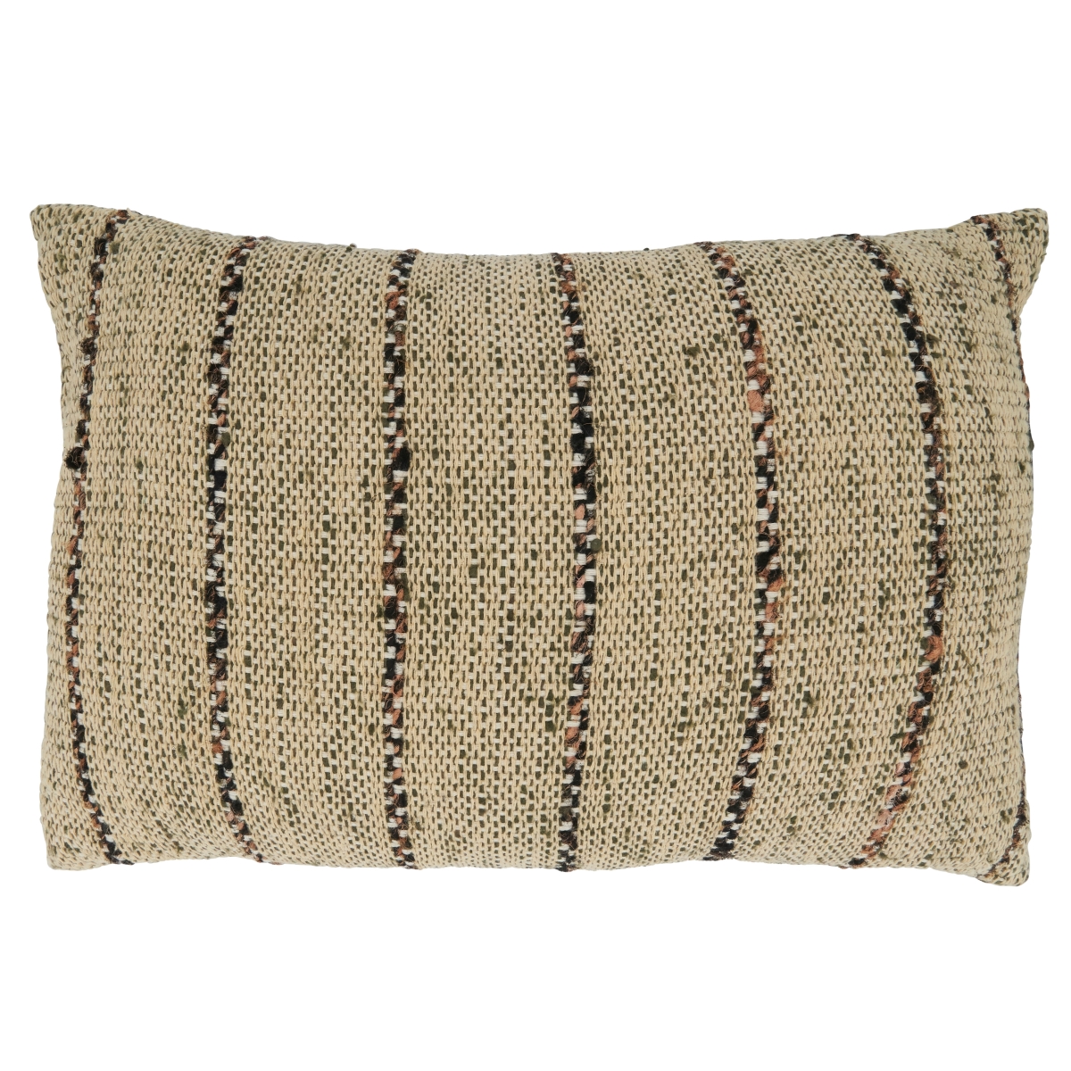 16 x 24 in. Thin Stripe Design Down-Filled Oblong Throw Pillow, Natural