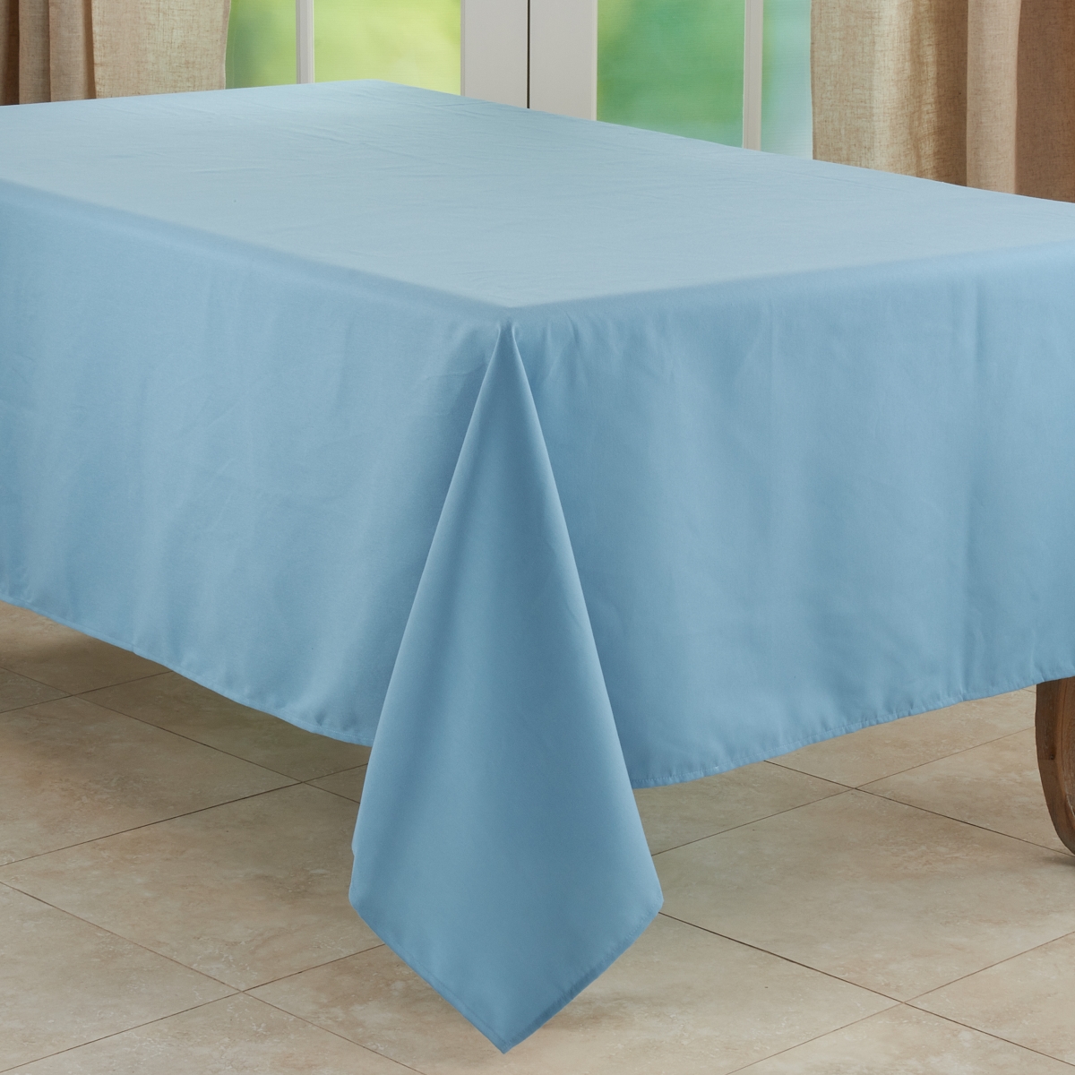 Picture of Saro 321.A65140B 65 x 140 in. Casual Design Everyday Oblong Tablecloth, Aqua