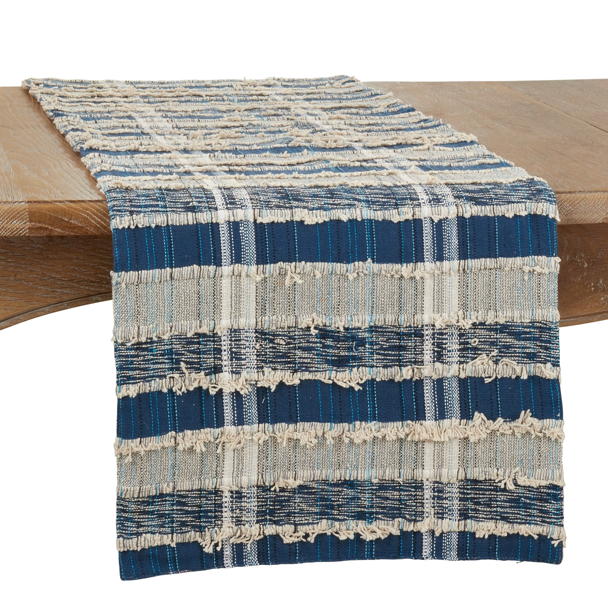 Picture of Saro 858.BL1672B 16 x 72 in. Dual-Tone Striped Woven Oblong Table Runner, Black