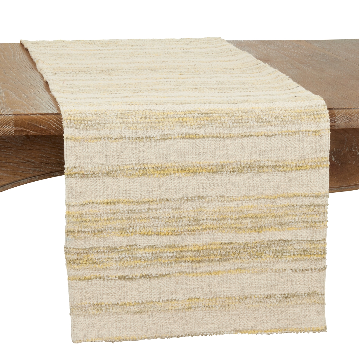 Picture of Saro 856.Y1672B 16 x 72 in. Striped Woven Oblong Table Runner, Yellow
