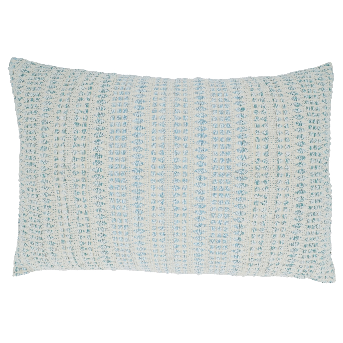 16 x 24 in. Woven Line Oblong Throw Pillow with Poly Filling, Aqua