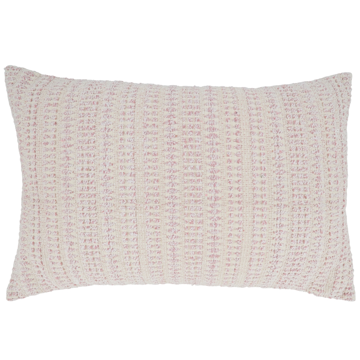16 x 24 in. Woven Line Oblong Throw Pillow with Poly Filling, Pink
