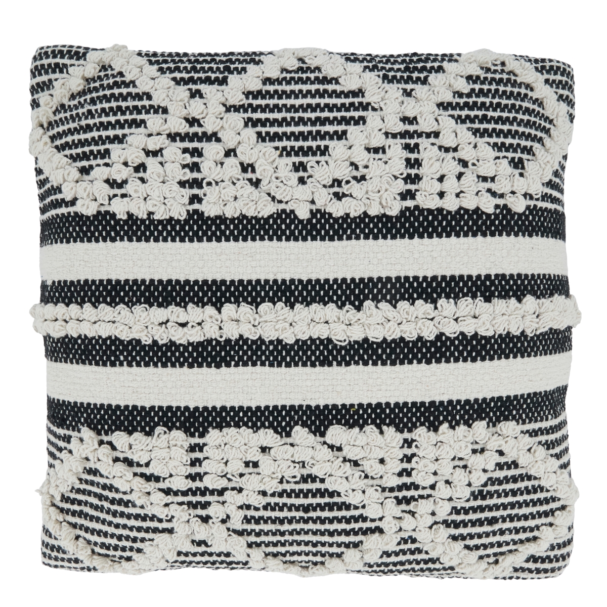 18 in. Diamond Moroccan Design Square Pillow Cover, Black & White
